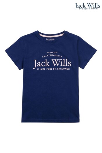 Jack Wills Navy Blue Script T-Shirt (C81740) | £18 - £24
