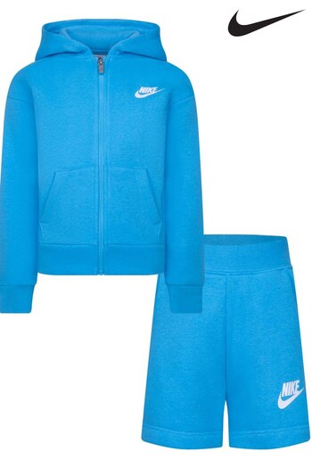 Nike Blue Little Kids Club Fleece Zip Hoodie zip-up (C81780) | £40