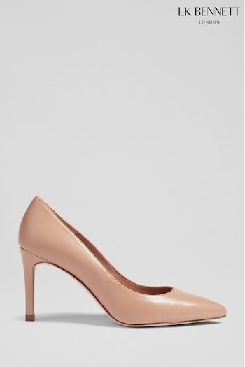 LK Bennett Brown Floret Leather Pointed Court Shoes (C81800) | £249