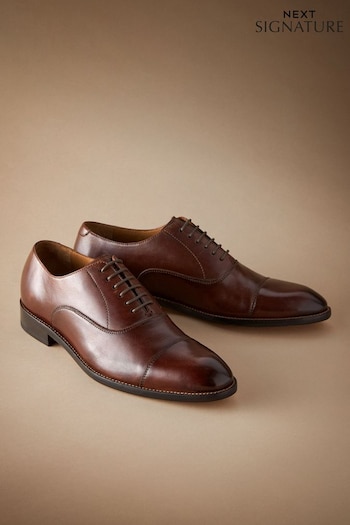 Tan Brown Signature Leather Sole Oxford Toe Cap Shoes (C81833) | £99