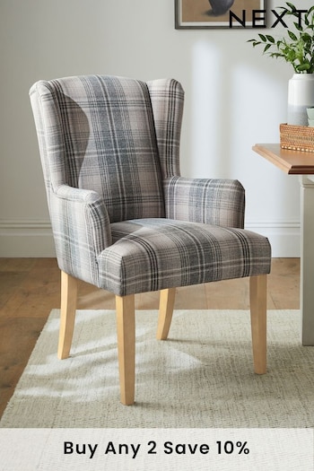 Versatile Check Nevis Grey Sherlock Dining Arm Chair (C81844) | £250