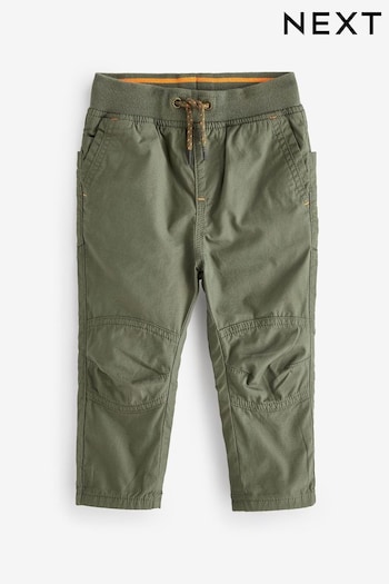 Khaki Green Lined Pull-On Trousers front (3mths-7yrs) (C82277) | £13 - £15
