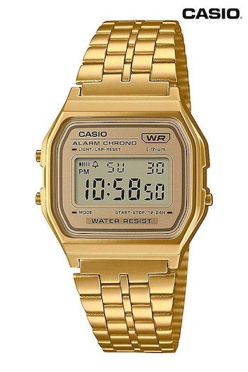 Casio -Vintage' Gold Plastic/Resin Quartz Chronograph Watch (C82430) | £59
