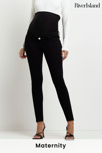 River Island Black  Maternity Overbump Waisted Jeans (C82704) | £43