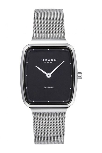 Obaku Ladies Silver Tone Tern Lille Onyx Watch (C82762) | £145