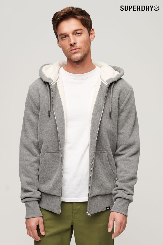 Borg fleece hoodie mens shop