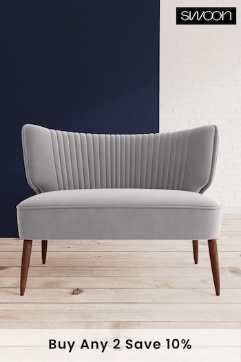 Swoon Easy Velvet Silver Grey Duke Two Seater Sofa (C83140) | £819