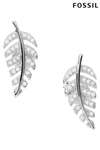 Fossil Ladies Silver Tone Elliott Earrings (C83165) | £49