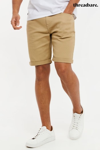 Threadbare Brown Cotton Chino Caste Shorts With Stretch (C83307) | £20
