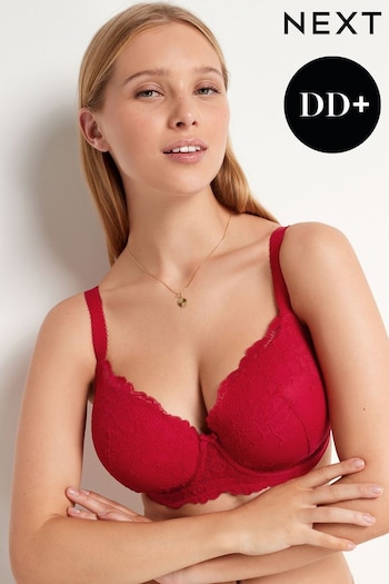 Red Pad Balcony DD+ Lace Bra (C83455) | £18