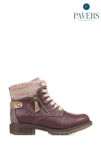 Pavers Brown Lace-Up Ankle Boots (C83463) | £48