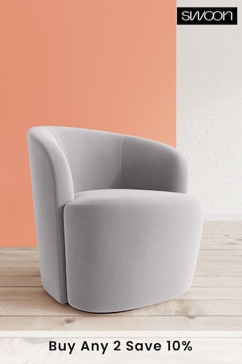 Swoon Easy Velvet Silver Grey Ritz Chair (C83651) | £809