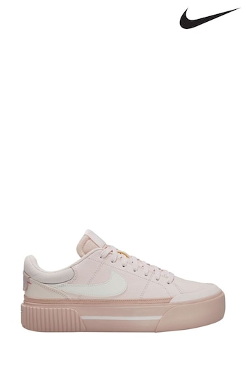 Nike players Pink Court Legacy Lift Platform Trainers (C83668) | £75