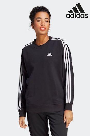 adidas Black Sportswear Track Essentials 3-stripes Sweatshirt (C83795) | £40