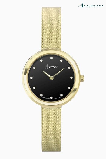 Accurist Womens Gold Tone Jewellery Stainless Steel Mesh Analogue Watch (C83900) | £179