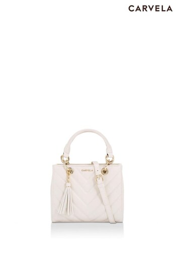 Carvela Cream Lara Tassel Mini Tote Bag (C83956) | £89