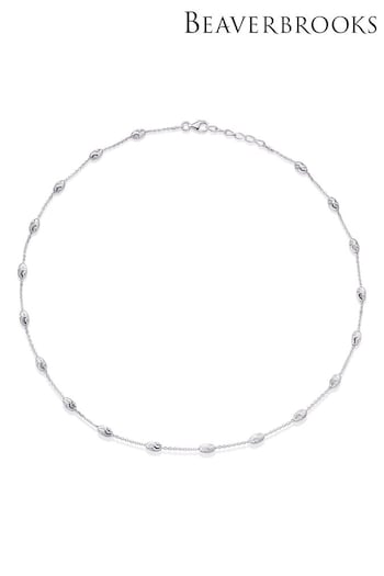 Beaverbrooks Sterling Silver Tone Pebble Necklace (C84038) | £75