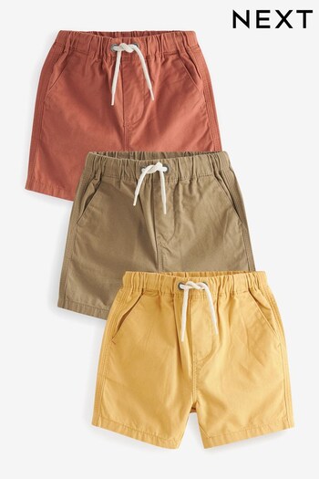 Tan Brown/Rust Brown/Ochre Yellow Pull-On Shorts 3 Pack (3mths-7yrs) (C84087) | £7 - £9.50