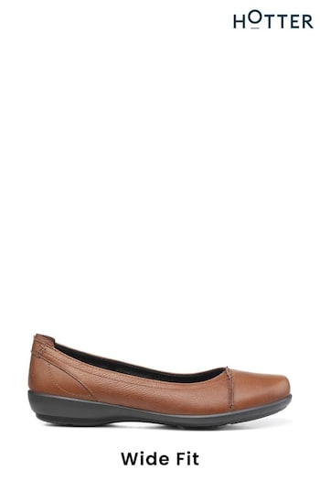 Hotter Tan Robyn II Slip-On Wide Fit Shoes (C84493) | £79