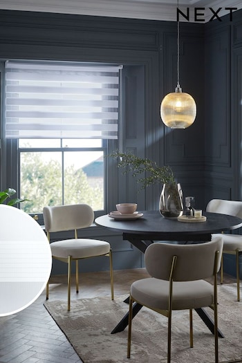 White Ready Made Woven Day And Night Zebra Roller Blinds (C84533) | £32 - £42