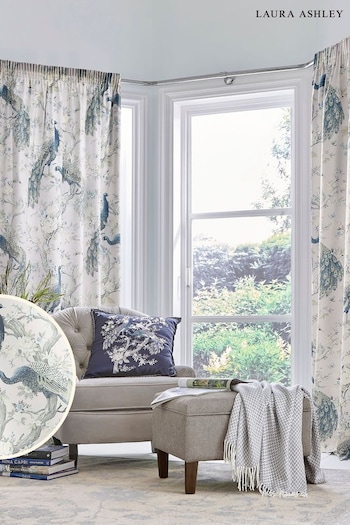 Laura Ashley Midnight Blue Belvedere Lined Eyelet Curtains (C84631) | £55 - £195