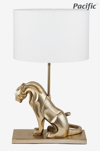 Pacific Gold Osa Jaguar Metal Table Lamp (C84648) | £190