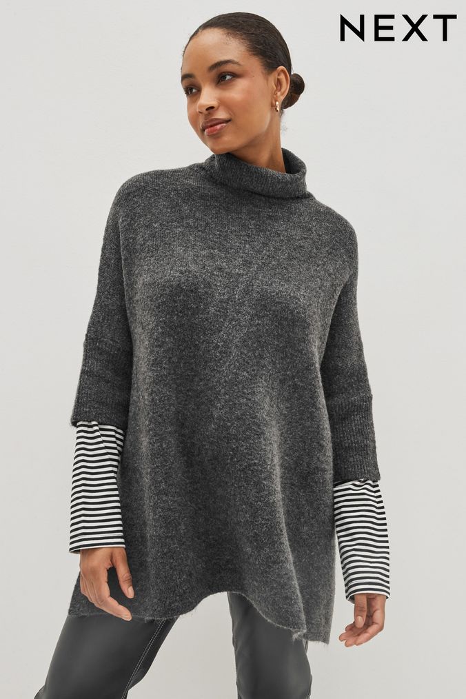 Fine knit new arrivals poncho uk