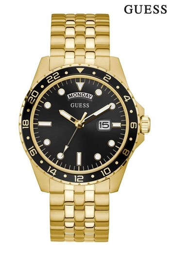 Guess Gents Gold Tone Comet Work Life Watch (C85019) | £179