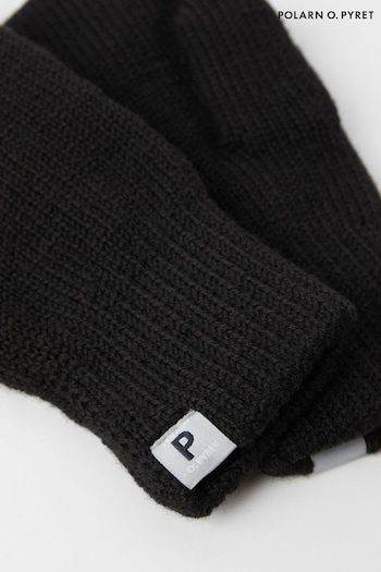 Polarn O Pyret Wool Black Mittens (C85249) | £18