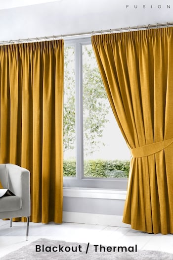 Fusion Ochre Dijon Thermal Curtains (C85278) | £22 - £65