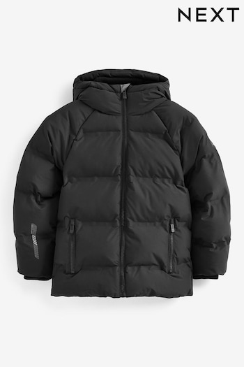 Black Fleece Lined Padded Puffer Coat (3-17yrs) (C85390) | £30 - £43