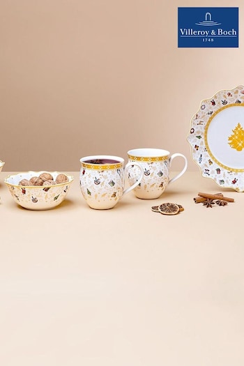 Villeroy and Boch Gold Toy's Delight Christmas Breakfast Set For Two (C85448) | £144