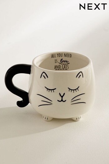 Monochrome Cat Mug (C85492) | £7.50