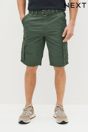 Khaki Belted Cargo Shorts (C85545) | £30