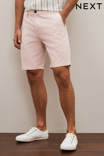 Light Pink Slim Stretch Chino Shorts lounging (C85708) | £20