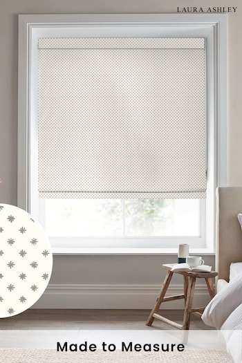 Laura Ashley Grey Louise Star Made To Measure Roman Blinds (C85764) | £84