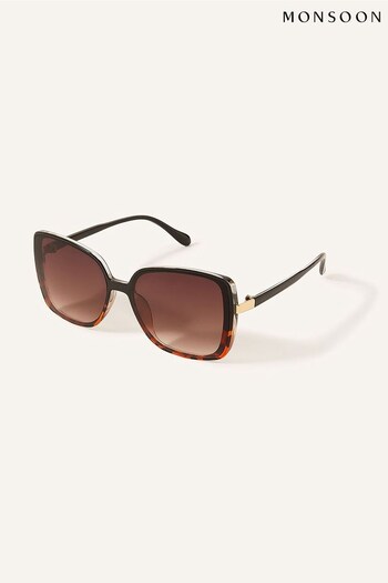 Monsoon Brown Square Wrap Tortoiseshell Sunglasses (C85778) | £15