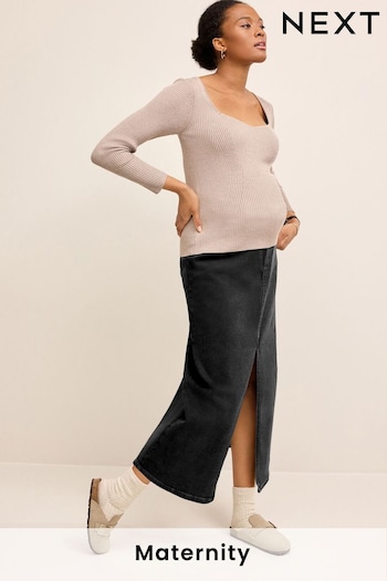 Black Denim Maternity Midaxi Skirt (C85848) | £36