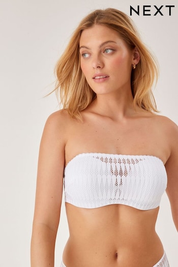 White Triple Boost Lace Strapless Wired Bandeau Bra (C85891) | £20