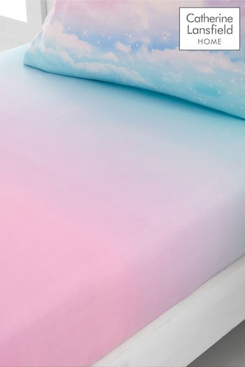 Catherine Lansfield Blue Ombré Rainbow Clouds Fitted Sheet (C85908) | £16 - £18