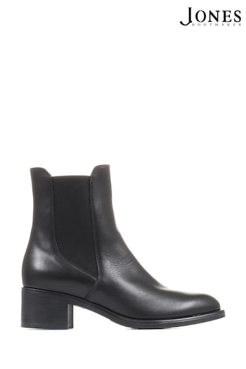 Jones Bootmaker Doria Black Heeled Leather Chelsea Boots (C86039) | £130