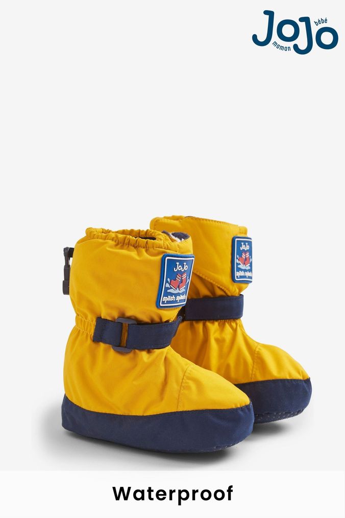 JoJo Maman Bébé Mustard Kids' Fleece Lined Baby Booties (C86132) | £21
