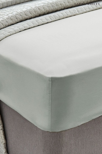 Laura Ashley Sage Green 400 Thread Count Cotton Fitted Sheet (C86134) | £30 - £45