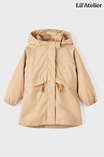 Lil Atelier Cream Long Hooded Jacket (C86357) | £31