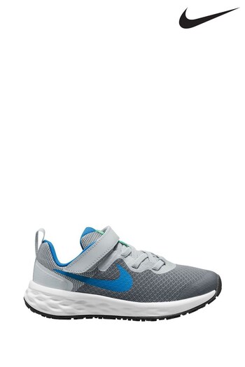 Nike Grey/Blue Junior Revolution 6 Trainers (C86527) | £35