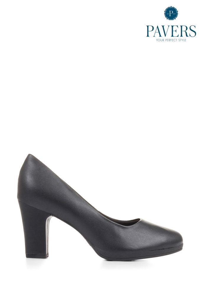 Pavers Black High Heel Court Shoes (C86883) | £40
