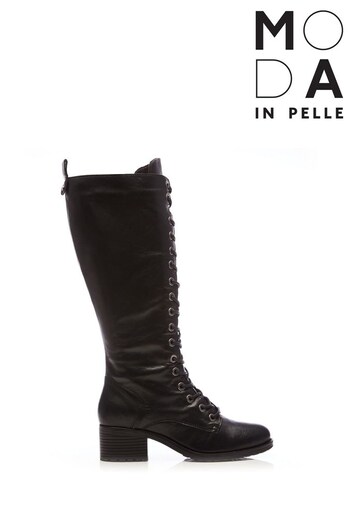 Moda In Pelle Lace-Up Knee High Leather Boots (C86895) | £199
