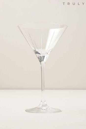 Truly Set of 4 Clear Soho Cut Crystal Martini Glasses (C86950) | £50