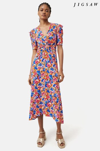 Jigsaw Pink Abstract Meadow Jersey Dress (C87140) | £135