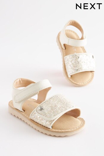 White Glitter Star Sandals (C87190) | £20 - £22